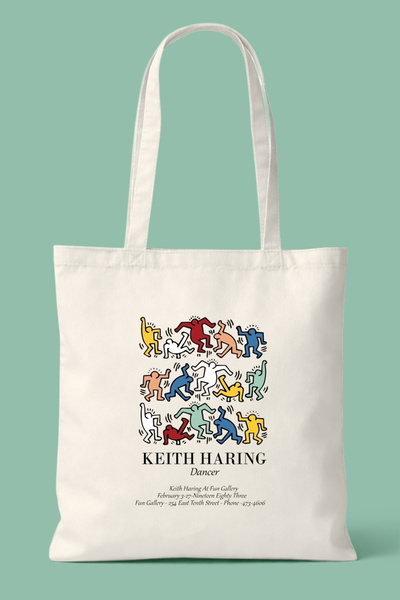 Hayali Şeyler Keith Haring Dancer Printed Without Bag