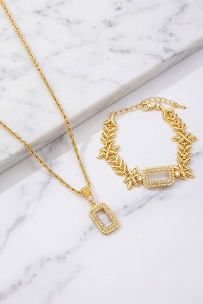 FerizZ Altın Kaplama Gram Çerçeve Kolye Ucu Ve Gram Çerçeve Bileklik Kombini ...