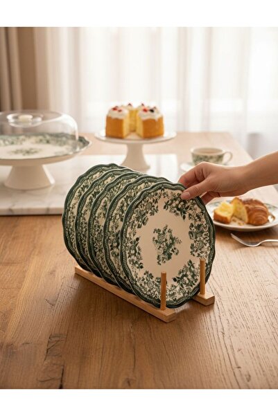 Onedekor 8 Piece Porcelain Velour Navy Cake Set