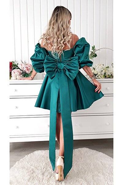 Voguesta Short Elegant Baby Doll Dress Carolina Green