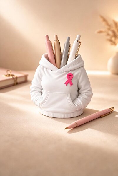 Frostblack Hooded Pen Holders – Pink Ribbon Detail |   Awareness Symbol |   M...