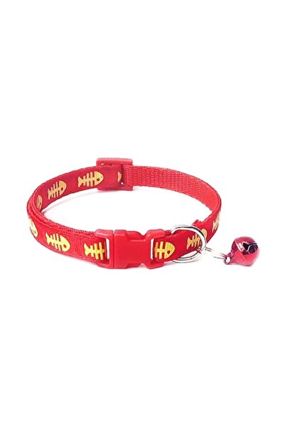 OEM Cat Collar with Fish Bone Print Red
