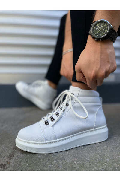 pabucmarketi White Lace-Up Men's Sneakers Boots
