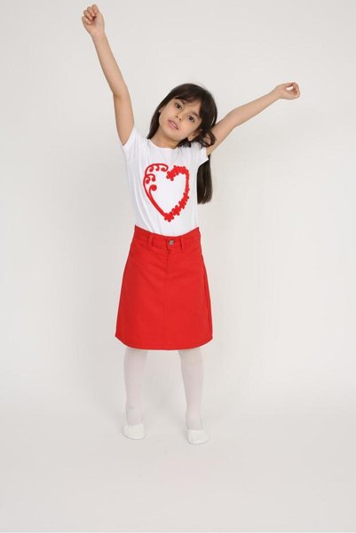 SEVİL GÖSTERİ & OKUL KIYAFETLERİ 23 April Show Outfit Girls' Red Pencil Skirt...