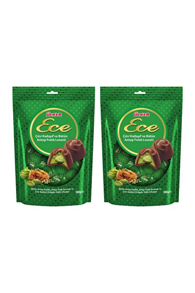 Ülker Ece İkramlık Çıtır Kadayıf ve Bütün Antep Fıstıklı Çikolata 300 gr x 2 ...