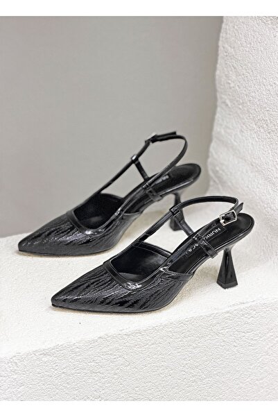 NUR KARACA 26Y8560 Open Back with Buckle 8cm Stiletto Heel U Stiletto Shoes f...