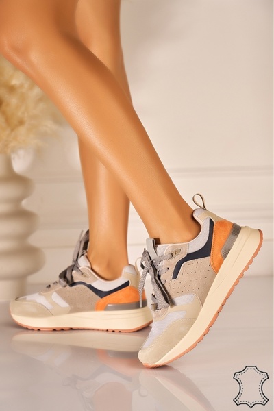 Joana Sneakerși Myani din piele naturală, mărimea 40