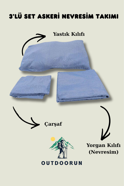 Outdoorun 3'lü Set Askeri Nevresim Takımı