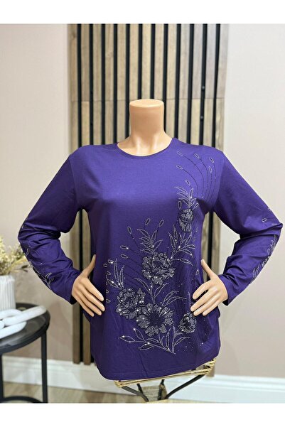 AKMAVİ Women's Flower Garden Patterned Stone Mother Combed Cotton Blouse for ...