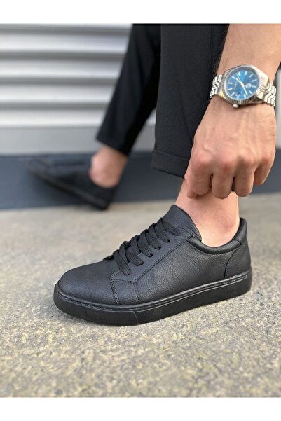 pabucmarketi Black (Black Sole) Lace-Up Men's Shoes Sneakers