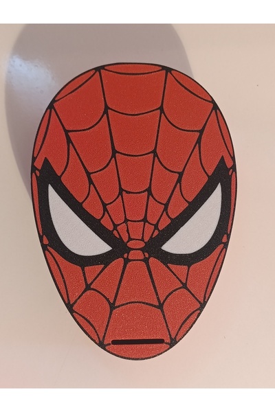 Mey3DDesign Kumbara, Örümcek Adam, Spider Man Desenli, Masaüstü Yatay Ürün, G...