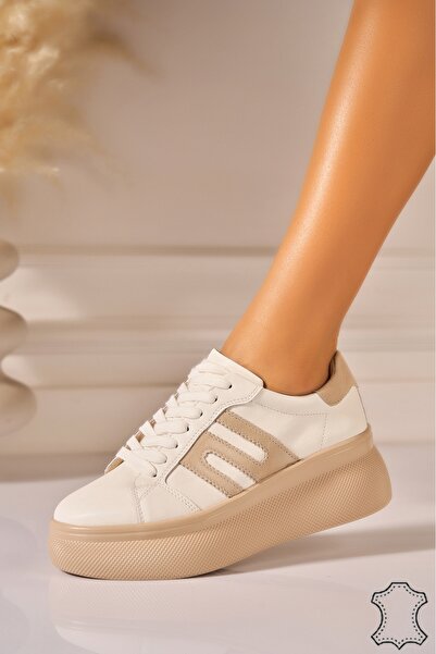 Joana Λευκά Αθλητικό παπούτσι Laniya από Γνήσιο Δέρμα 41