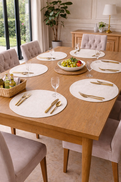 Rona Home Set de suport pentru farfurii suflări rotunde din pâslă, rezistent ...