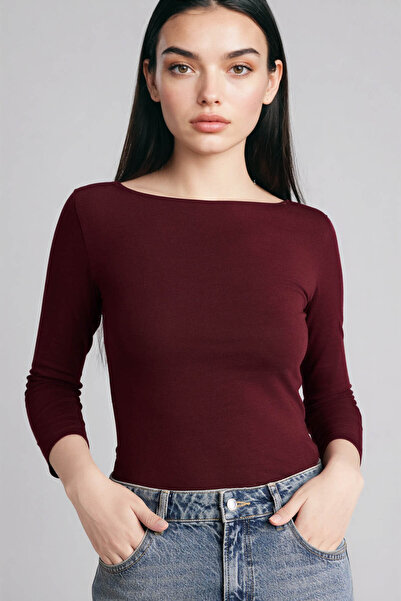 DeFacto Tricou cu mânecă lungă, croială slim, cu decolteu bărcuță G9577AX26SP