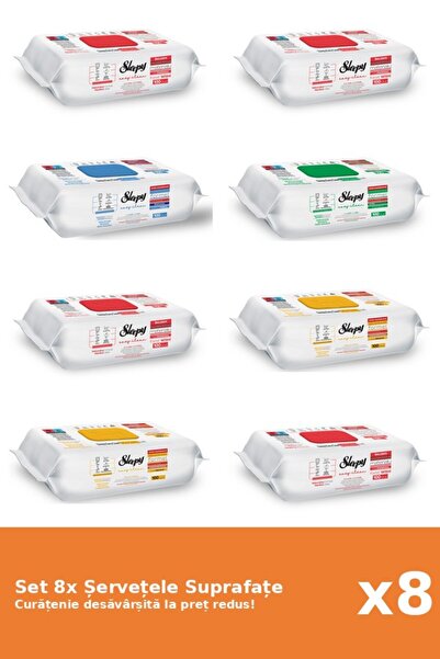 Sleepy Set of 8 Sleepy Surface Wipes: Bleach, Classic, White Soap