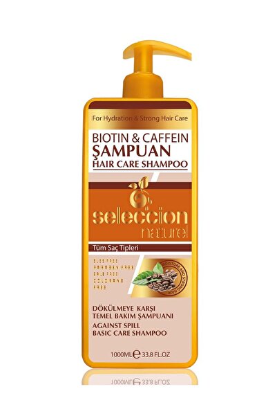 Seleccion شامبو البيوتين والكافيين الطبيعي 1000 مل للعناية الأساسية ضد التساقط