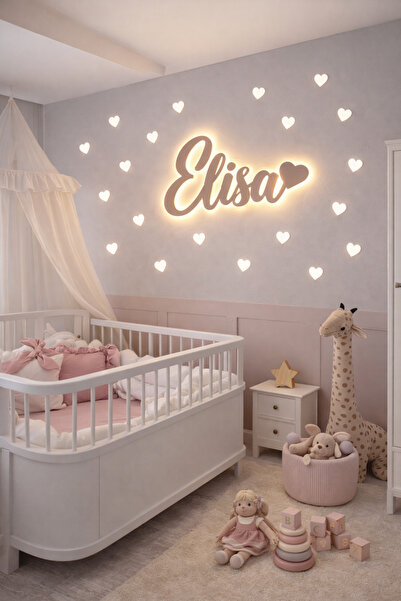 MB DEKOR ATÖLYESİ Kişiye Özel Işıklı İsimli Duvar Yazısı – Beyaz MDF Günışığı...