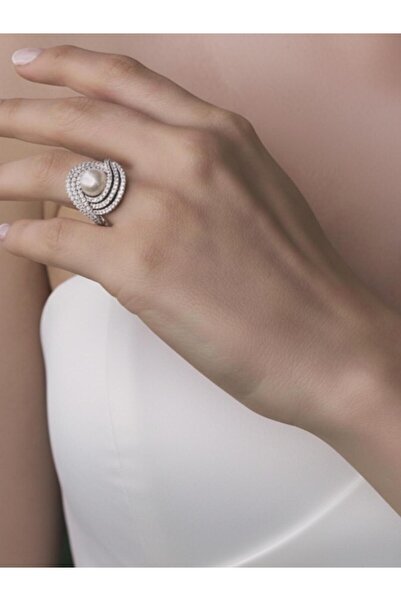 Ünal_Kuyumcu GERÇEK İNCİ YÜZÜK-925 AYAR GÜMÜŞ RODYUM KAPLAMA