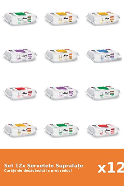 Sleepy Set of 12 Sleepy Surface Wipes: Orchid Garden, White Soap, Classic, Bl...