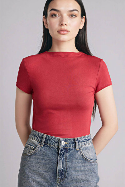 DeFacto Μπλουζάκι με ημίψηλο ζιβάγκο σε στενή γραμμή E5906AX26SP