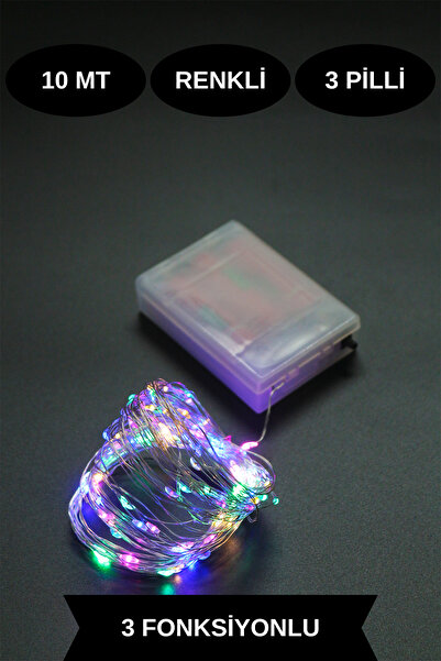 Yusuf Dirik YD Party Supplies Pilli Led Işık Peri Led 10 Mt 100 Ledli 3 Fonks...