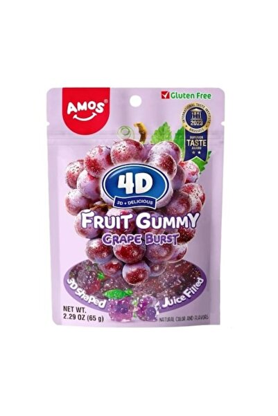 Amos 4D Fruit Gummy Grape 65 g