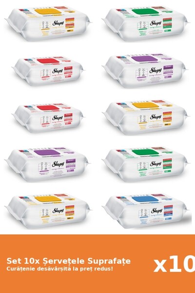 Sleepy Set of 10 Sleepy Surface Wipes: Orchid Garden, White Soap, Classic, Bl...