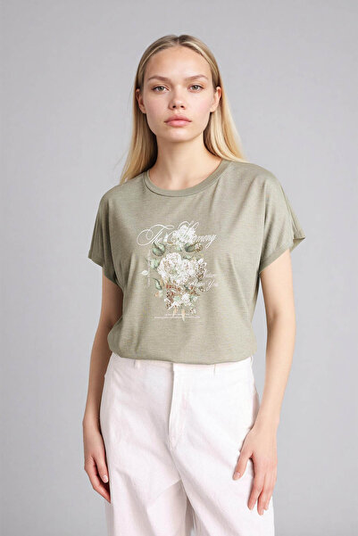DeFacto Tricou cu mânecă scurtă, cu imprimeu floral, cu guler rotund H1396AX26SM