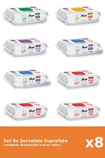 Sleepy Set 8 Șervețele Suprafațe Sleepy: Orchid Garden, White Soap, Clasic, B...