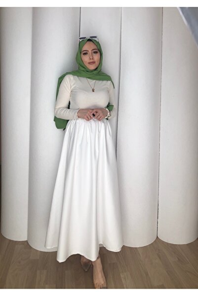 MERVEPLUME üksek Bel Uzun Kloş Etek A Kesim Tesettür Etek