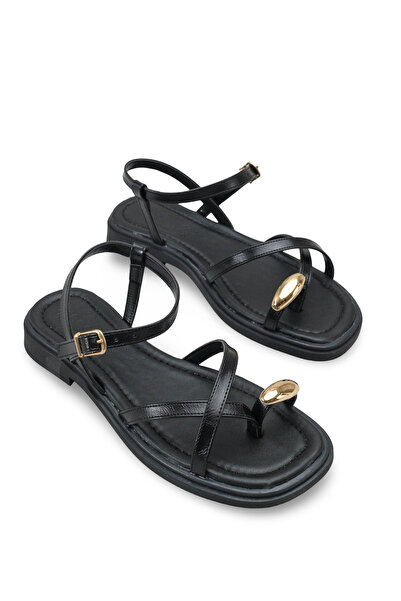 Riccon Women's Flip Flops Sandals 00121006 Black Rustic