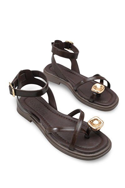 Riccon Women's Flip Flops Sandals 00121004 Brown Rustic