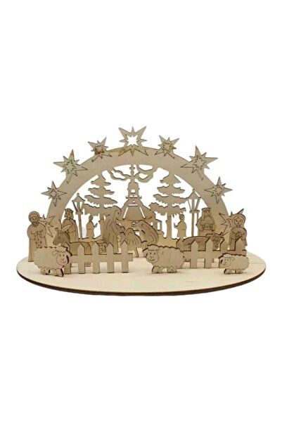 decotoys Figurina lemn de pictat craciun