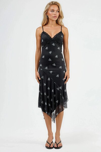 Hiccup Μάξι φόρεμα με λαιμόκοψη V με λεπτομέρεια από δαντέλα