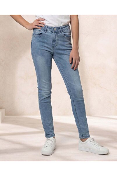 REDTAG Senior Girls Light Blue Slim Fit Jeans