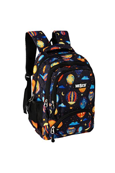 Mesco Ghiozdan scoala 4 compartimente, Model Baloane cu aer cald, Multicolor,...