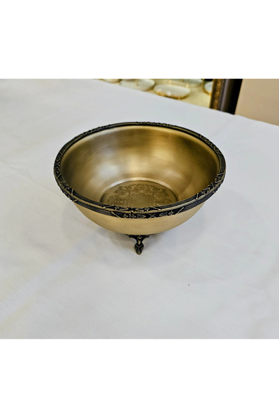 MaviDamla Classic Standing Stainless Steel Snack Bowl 15 cm Antique
