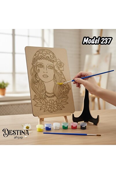 Destina Ahşap Mandala Boyama Seti- Ahşap Boyama- Model 237