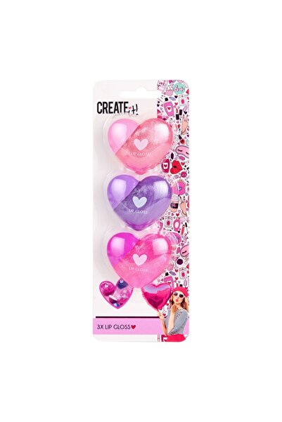 Create It Set of 3 Lip Balms, Create It!, Heart Pattern, Various Flavors