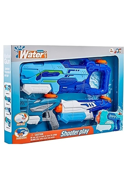 Avaleea Set of 3x Water Guns for Children, 6 years+, Blue, 1x 1000 ML + 2x 30...