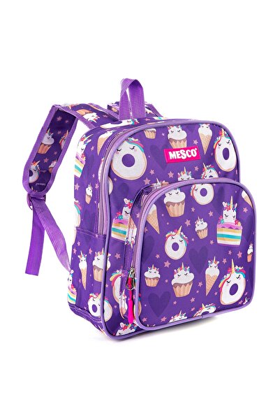 Mesco Ghiozdan de gradinita cu 2 compartimente, Briose Unicorni, Mov, 32x26x1...