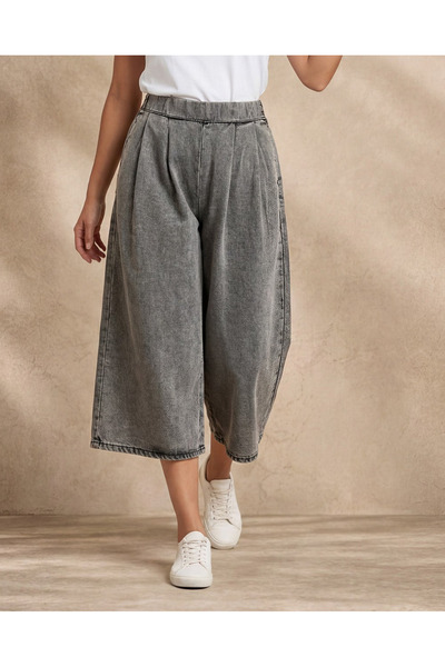 REDTAG بنطلون كولوت رمادي واسع الساقين للنساء
