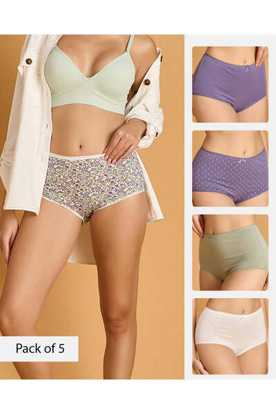 REDTAG مجموعة متنوعة من 5 سراويل داخلية نسائية من نوع بويليج 365