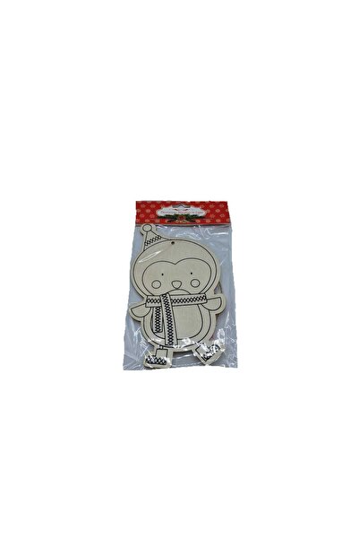 decotoys Figurina lemn de pictat pinguin 1ps