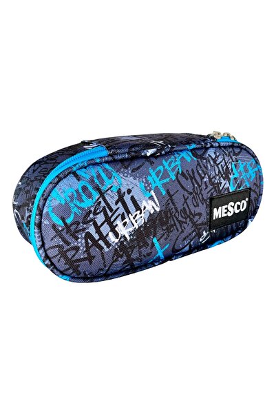 Mesco Graffiti textile pencil case, 1 zipper, 2 compartments and 2 flaps, Mes...