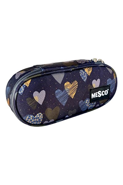 Mesco Penar textil Hearts1, cu fermoar, 2 compartimente și 2 clape, Mesco, 20...
