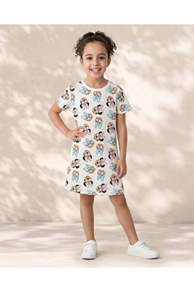 REDTAG قميص نوم أبيض للبنات مطبوع عليه صورة ميني ماوس