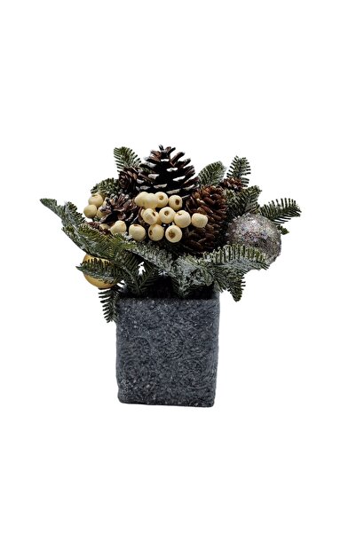 decotoys Brad împodobit pentru masa in ghiveci 24cm