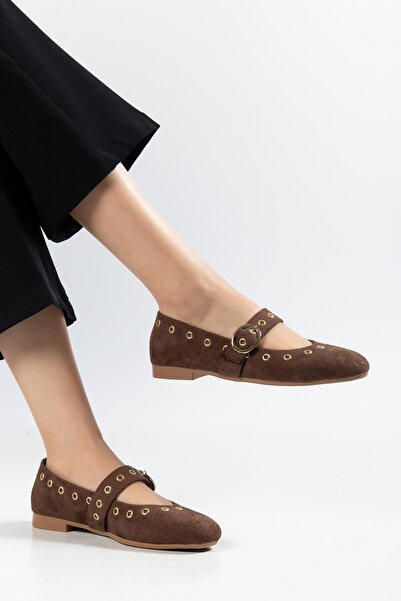 SUİNS SHOES Suins Mary cipele sa šljokicama Antilop za žene Baletanke