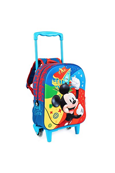 Mickey Mouse Ghiozdan Troller 3D pentru gradinita, si Casuta , 31.8 x 28.5 x ...